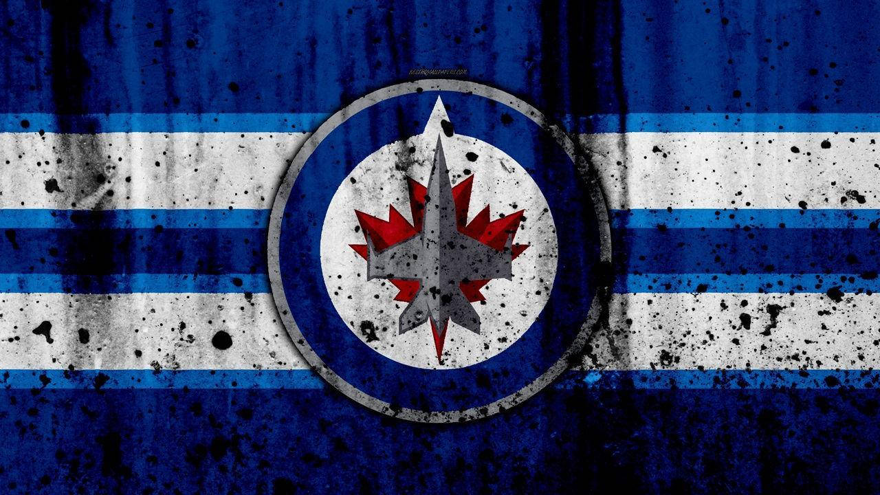 Winnipeg Jets, red maple leaf, gray jet, HD Desktop Wallpaper
