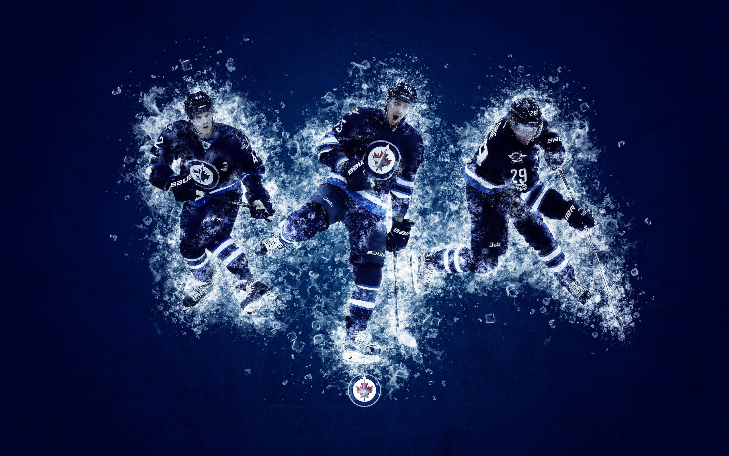 Winnipeg Jets, hockey players, icy water, 2K Desktop Wallpaper