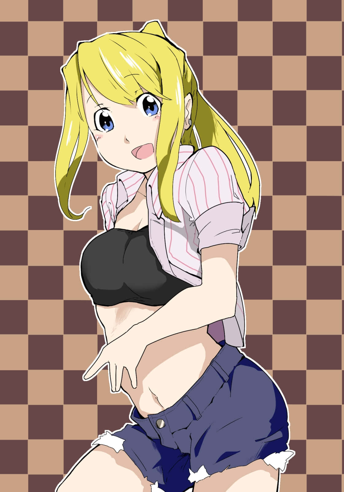 Winry Rockbell, anime girl, blonde hair, HD Phone Wallpaper