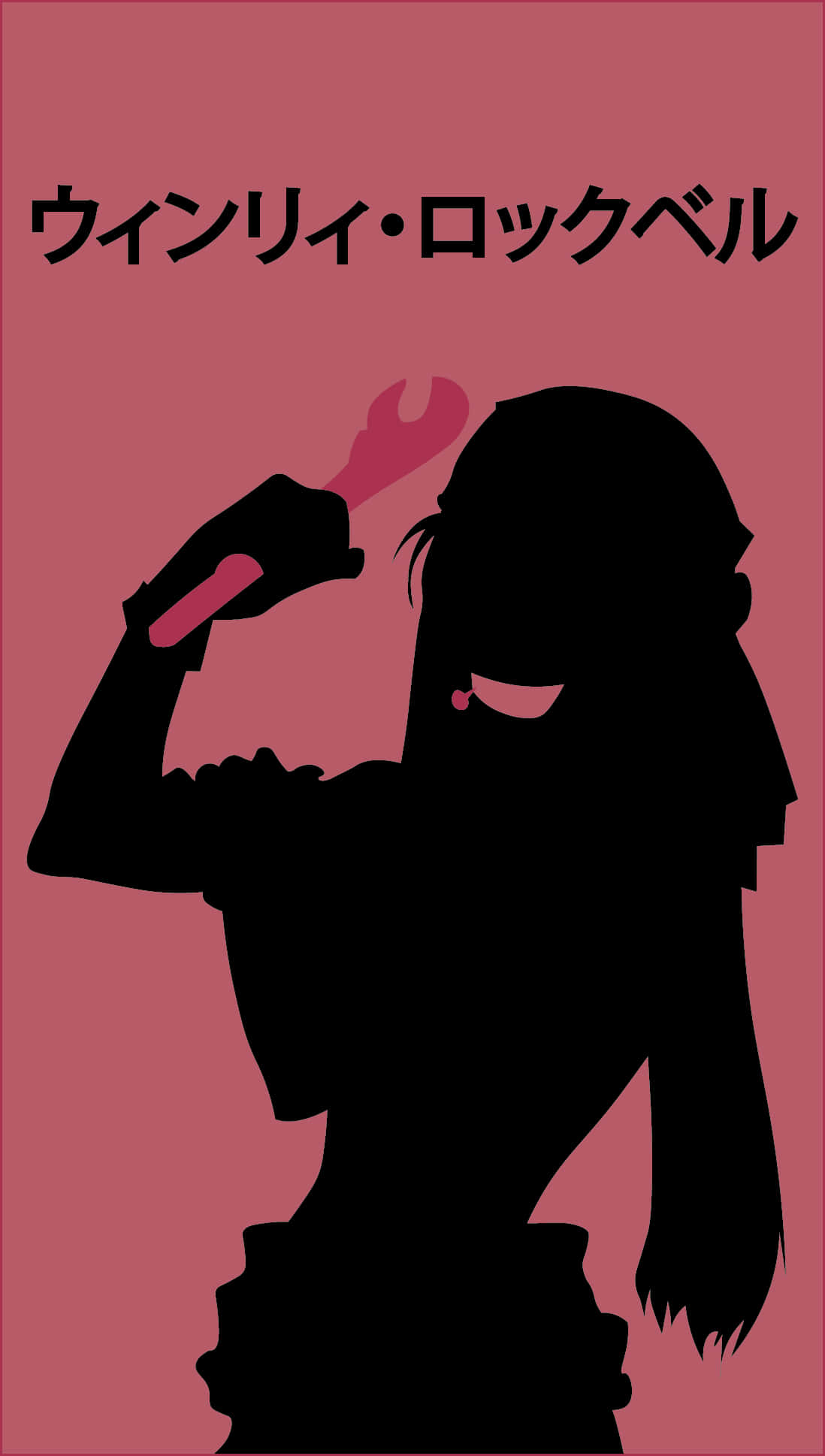 Winry Rockbell, wrench, solid pink background, Full HD Phone Wallpaper