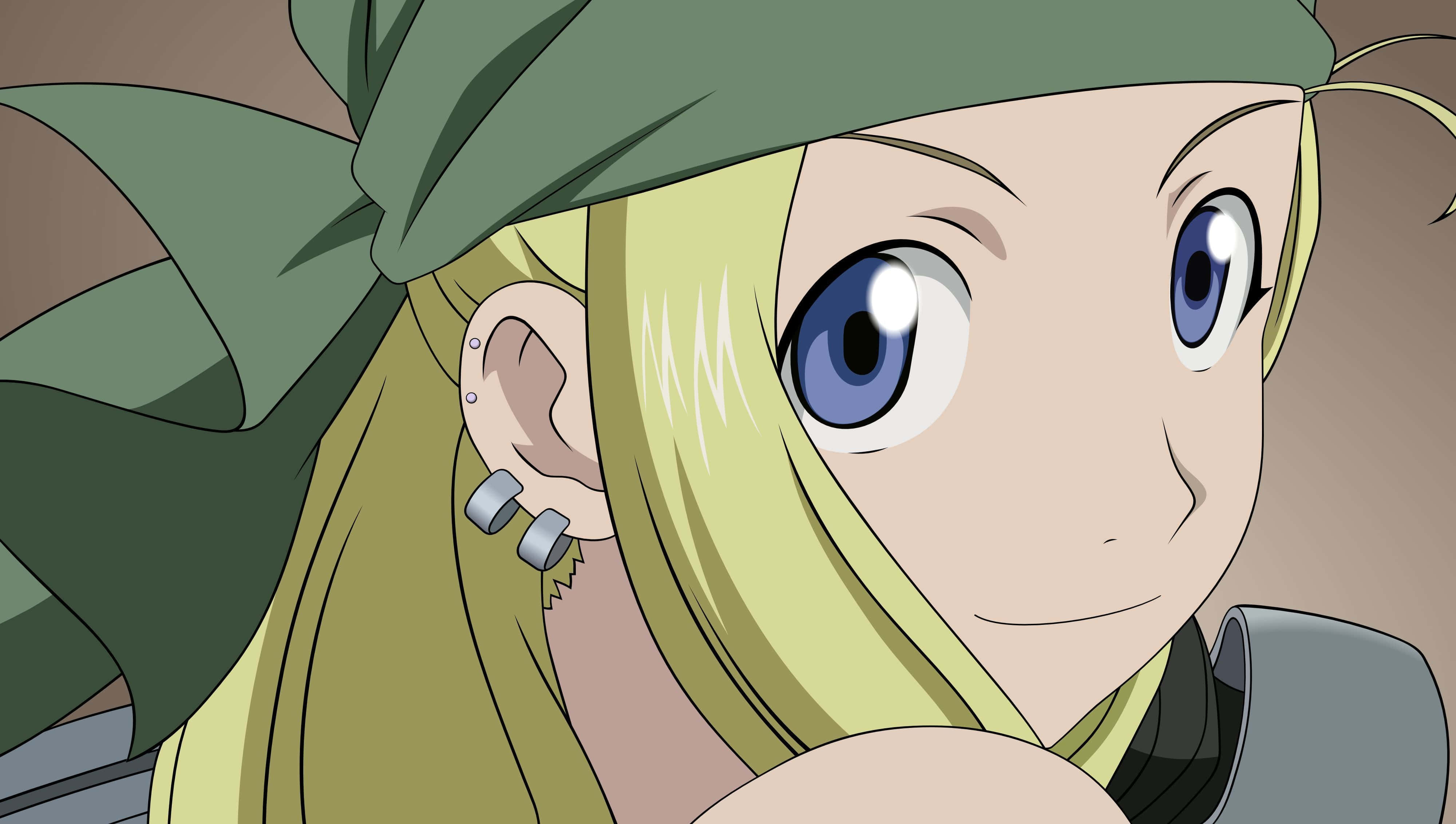 Winry Rockbell, blonde hair, blue eyes, 4K Desktop Wallpaper