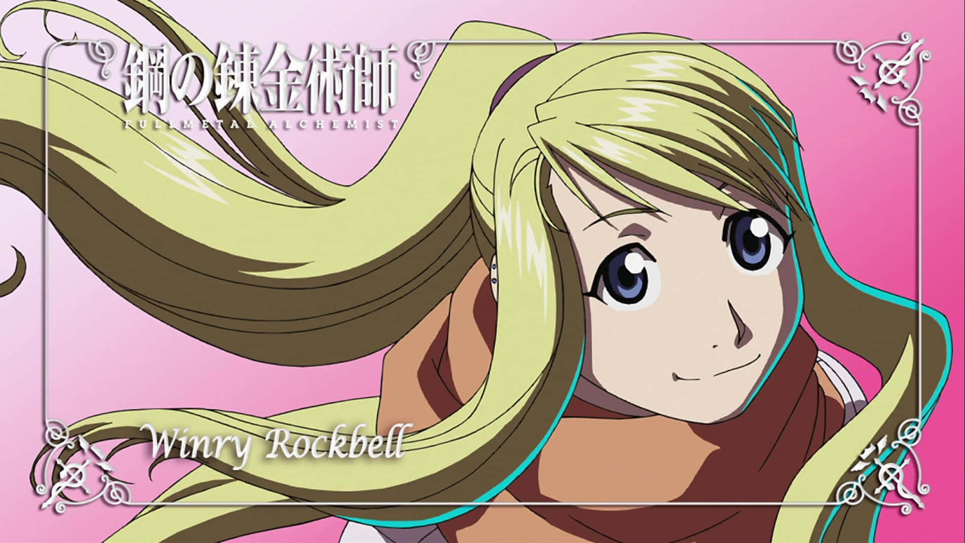 Winry Rockbell, flowing blonde hair, blue eyes, HD Desktop Wallpaper