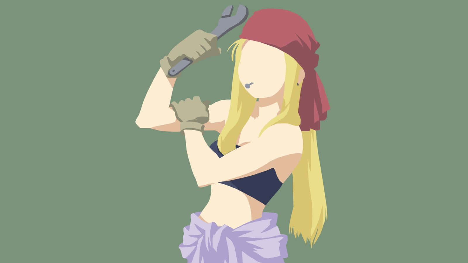 Winry Rockbell, blonde hair, red headscarf, HD Desktop Wallpaper