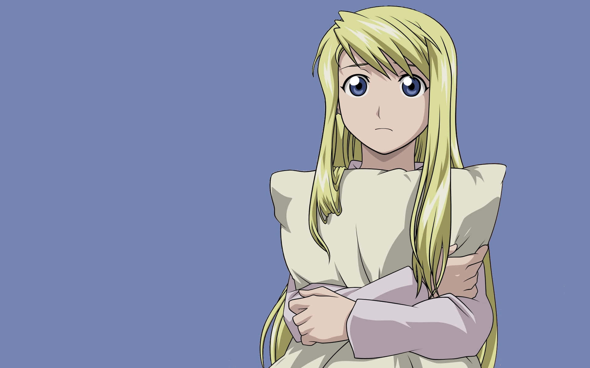 Winry Rockbell, blonde anime girl, blue eyes, Full HD Desktop Wallpaper