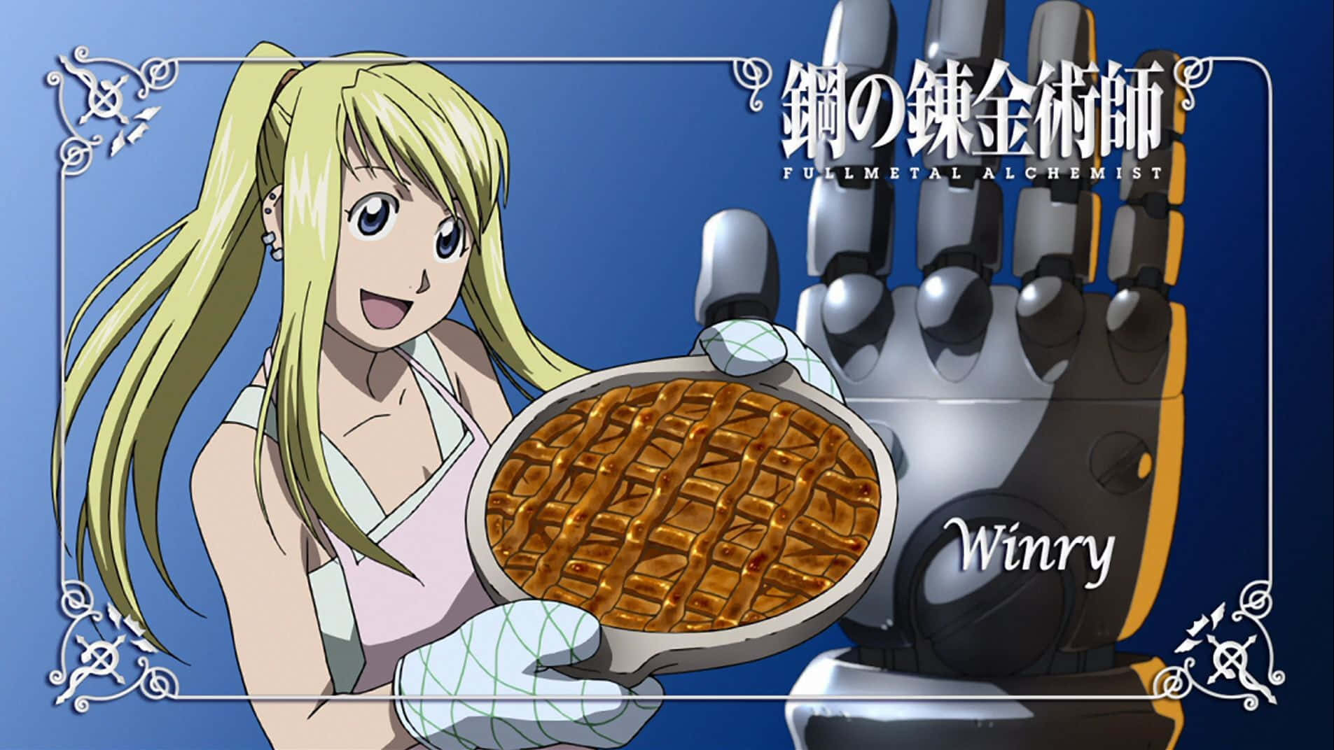 Winry Rockbell, golden waffle, mechanical arm, HD Desktop Wallpaper
