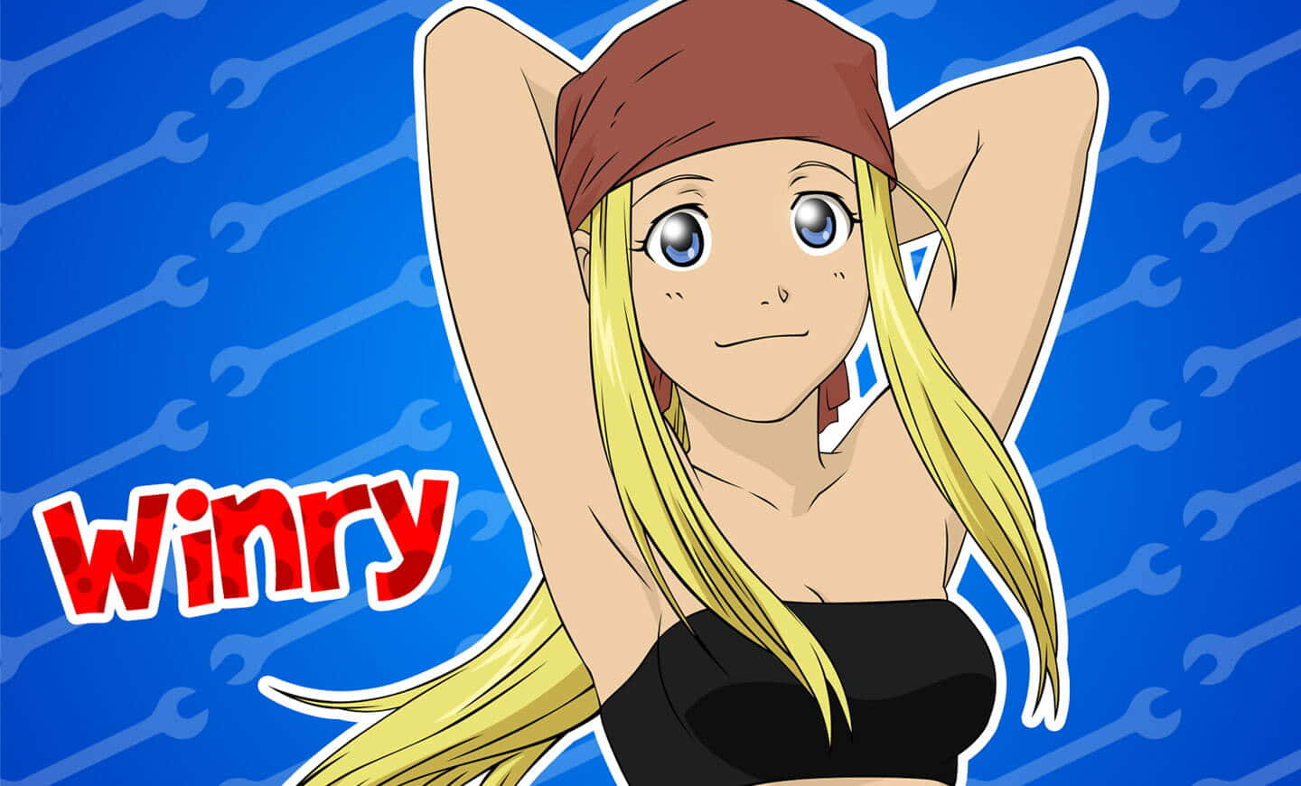 Winry Rockbell, blonde hair, red headband, HD Desktop Wallpaper