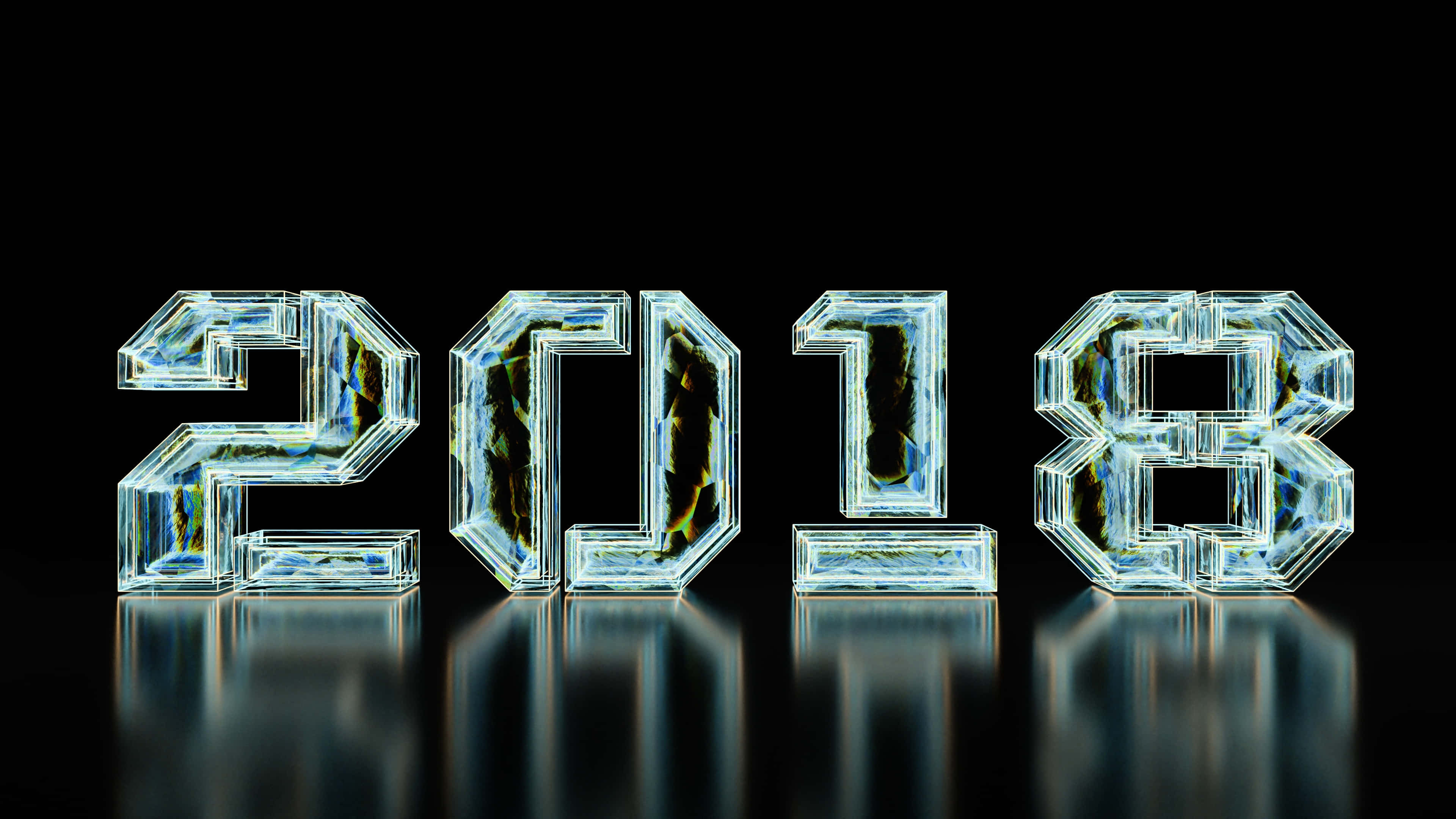 2018, Blue Black, glowing translucent glass blocks, 4K Desktop Wallpaper