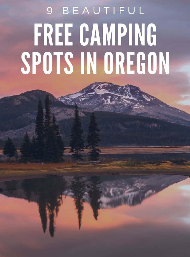 Winter Camping, pink and purple sunset sky, snow-capped mountain, SD Phone Wallpaper