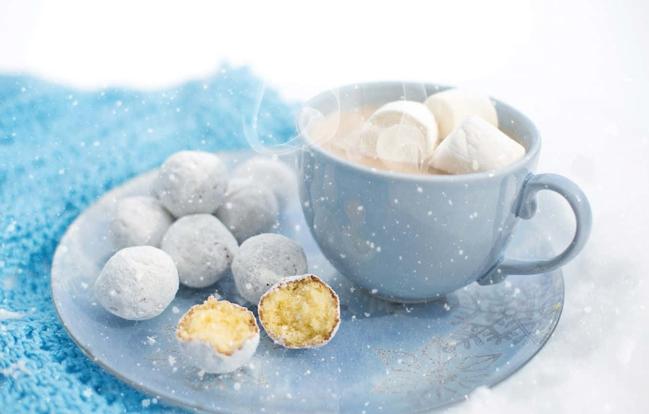 Winter Desserts, hot chocolate, marshmallows, HD Desktop Wallpaper