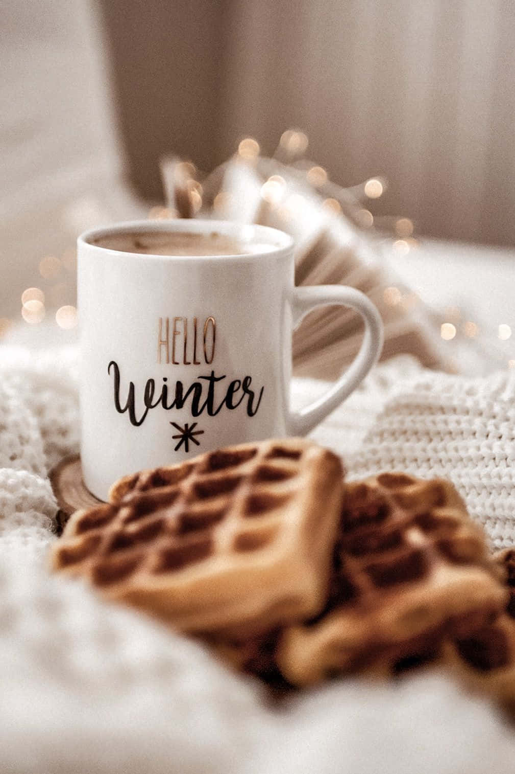 Hello Winter, waffles, soft knit blanket, HD Phone Wallpaper