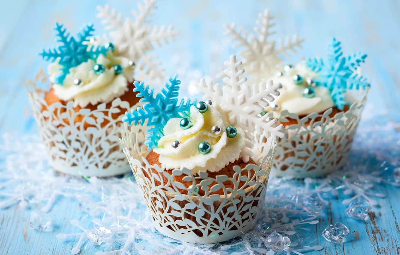 Winter Desserts, cupcakes, white frosting, HD Desktop Wallpaper