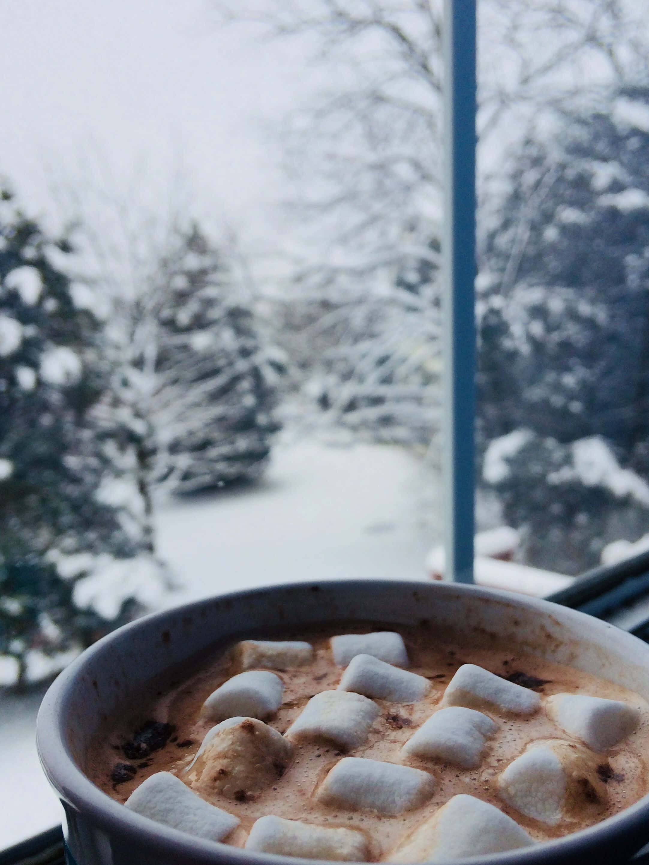 winter desserts, hot chocolate, marshmallows, 2K Phone Wallpaper