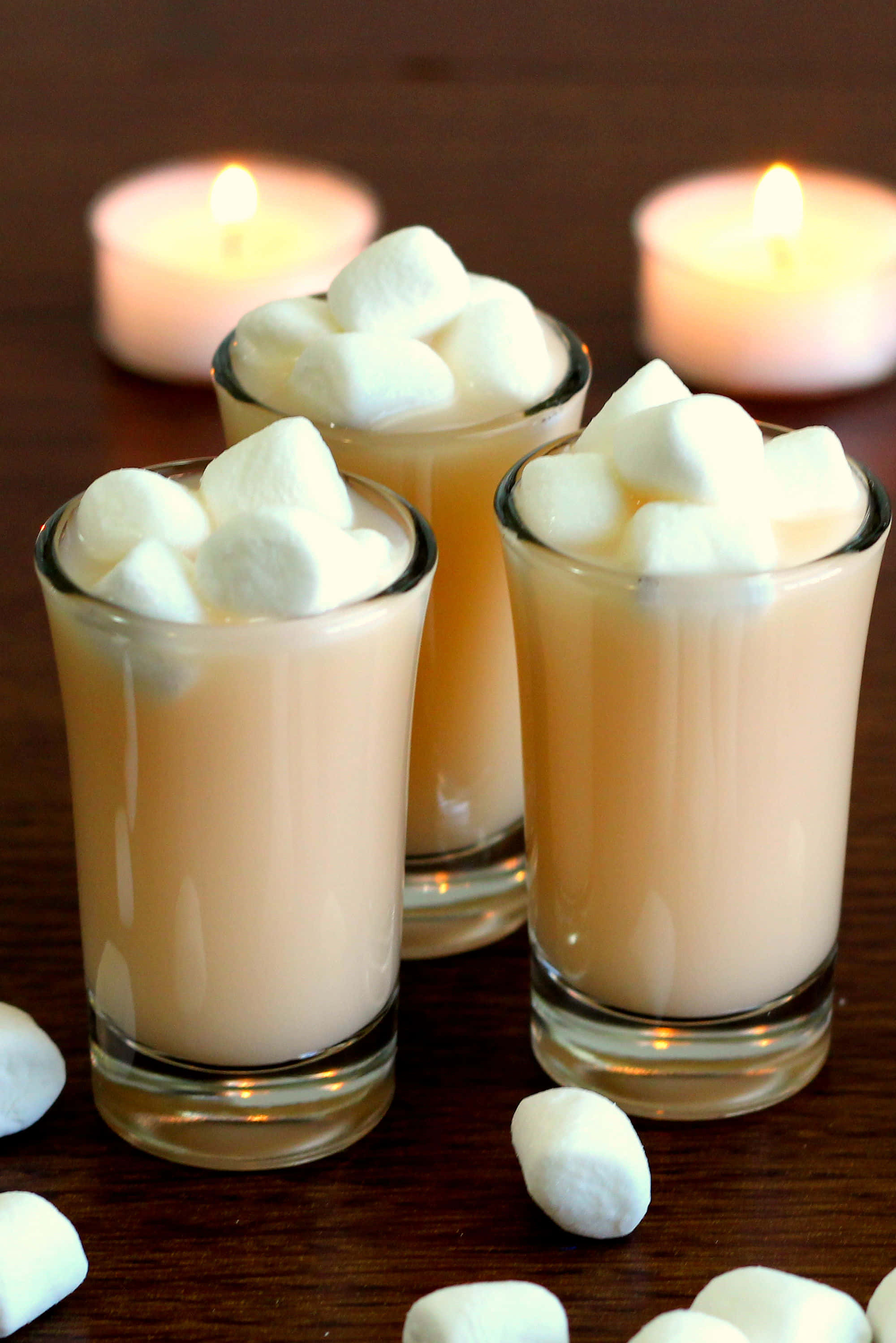 hot cocoa, fluffy marshmallows, wooden table, 2K Phone Wallpaper