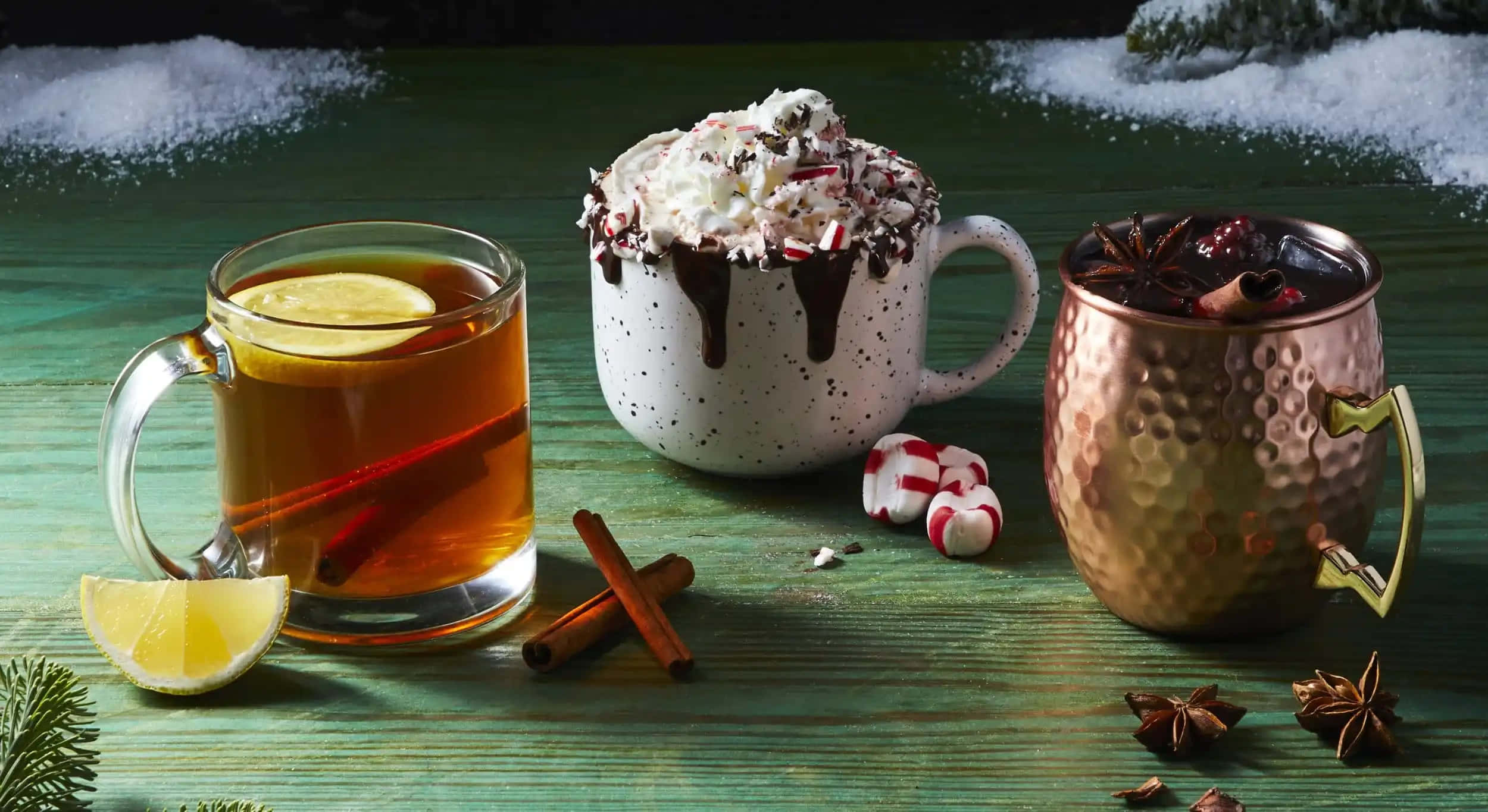 winter drinks, hot chocolate, cinnamon sticks, Full HD Desktop Wallpaper