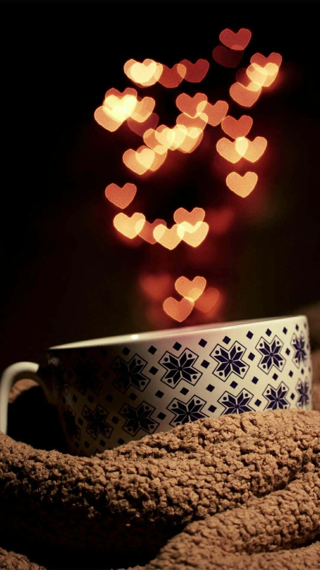 hot chocolate, snowflake pattern, brown knit blanket, Full HD Phone Wallpaper