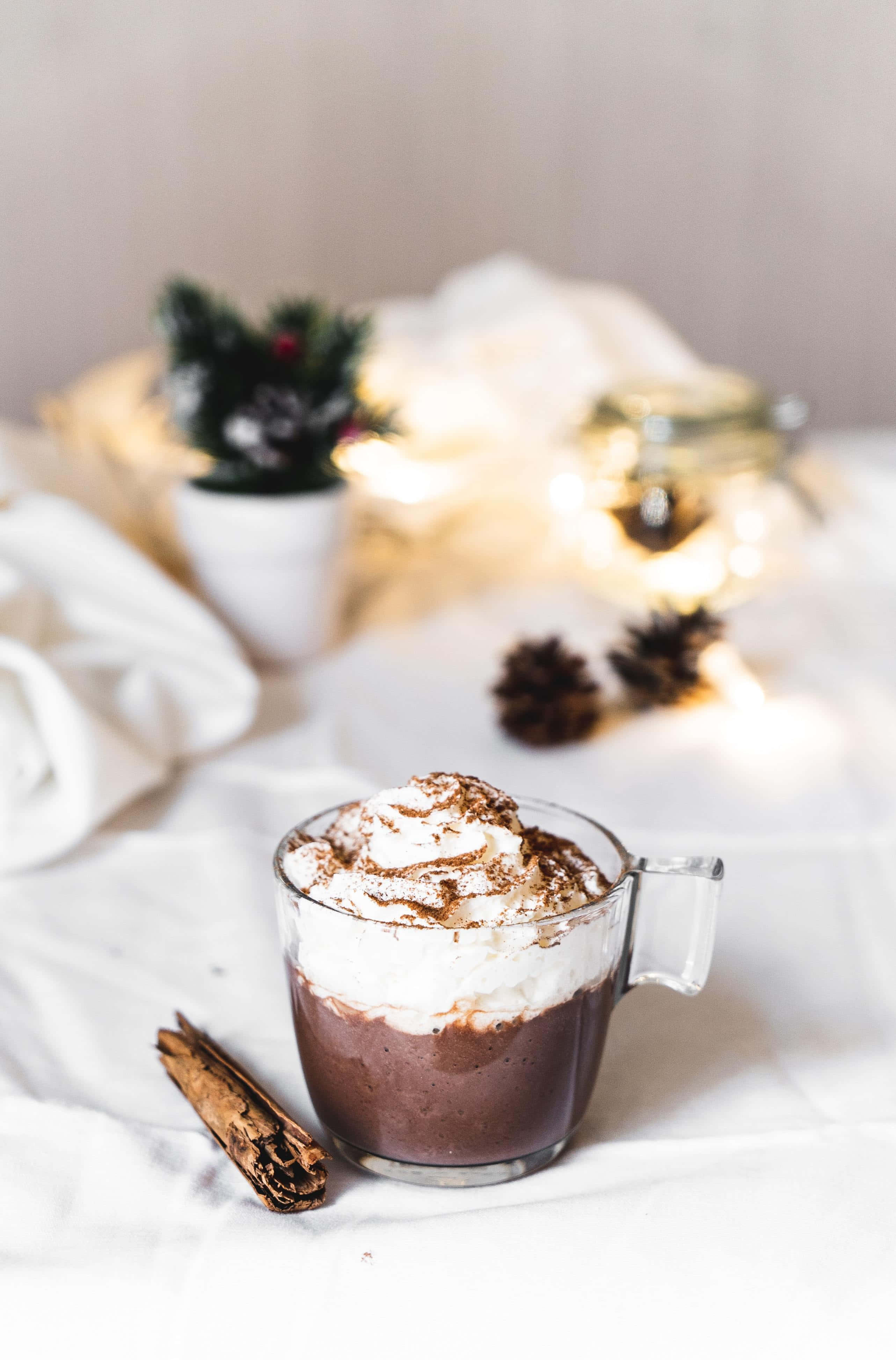 hot chocolate, whipped cream, cinnamon, 4K Phone Wallpaper
