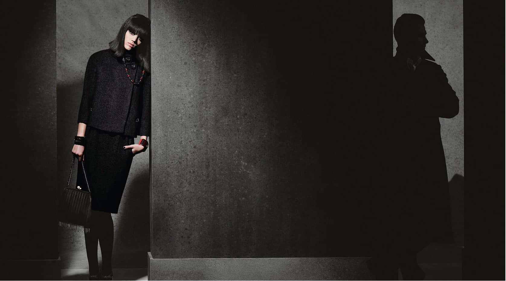 winter fashion, dark textured coat, dimly lit corridor, HD Desktop Wallpaper