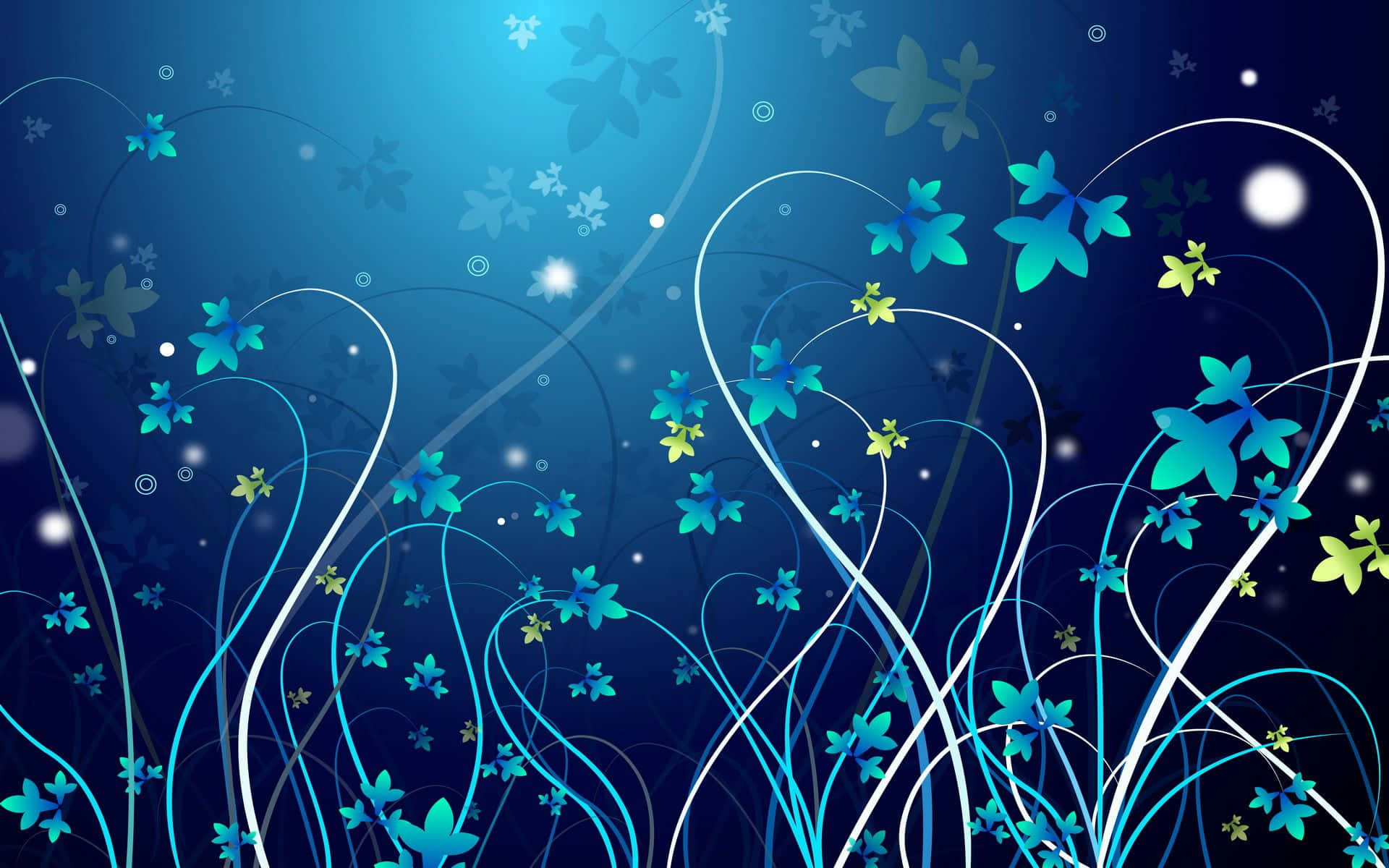 Winter Flowers, vibrant blue, teal, Full HD Desktop Wallpaper