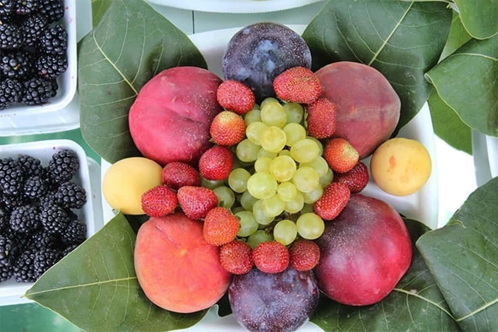 Winter Fruits, peaches, plums, SD Desktop Wallpaper
