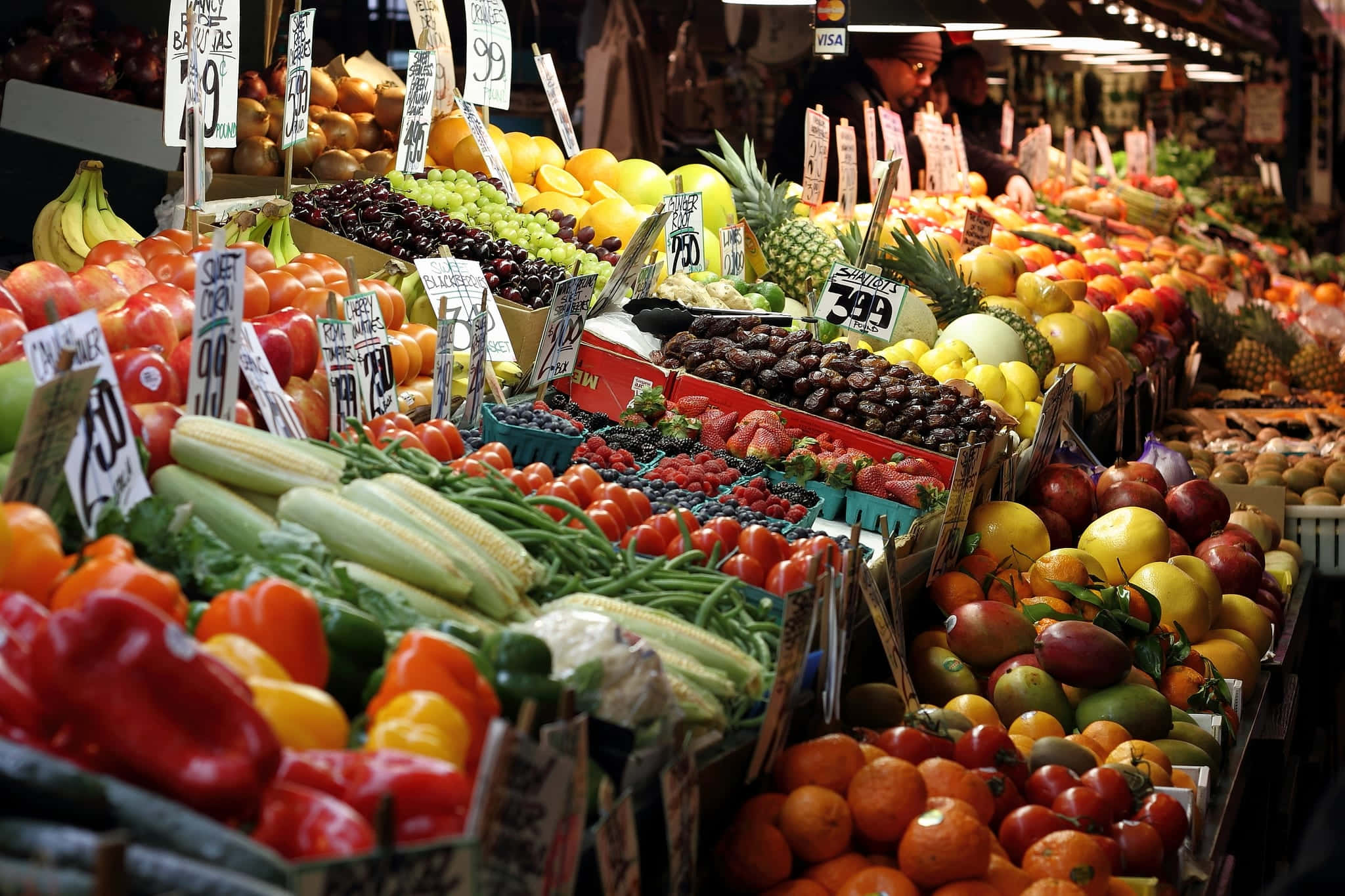Winter Fruits, 2048 x 1365, bustling market, Full HD Desktop Wallpaper