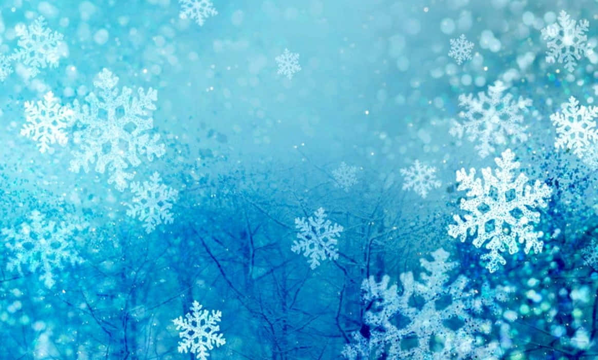 Winter Holiday Desktop, white snowflakes, cool blue haze, SD Desktop Wallpaper