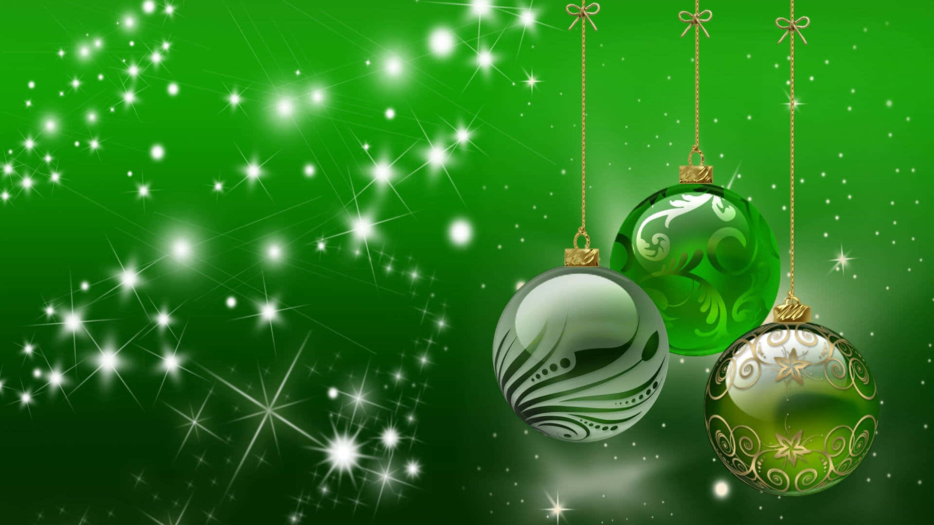 Winter Holiday, Christmas ornaments, swirls, Full HD Desktop Wallpaper