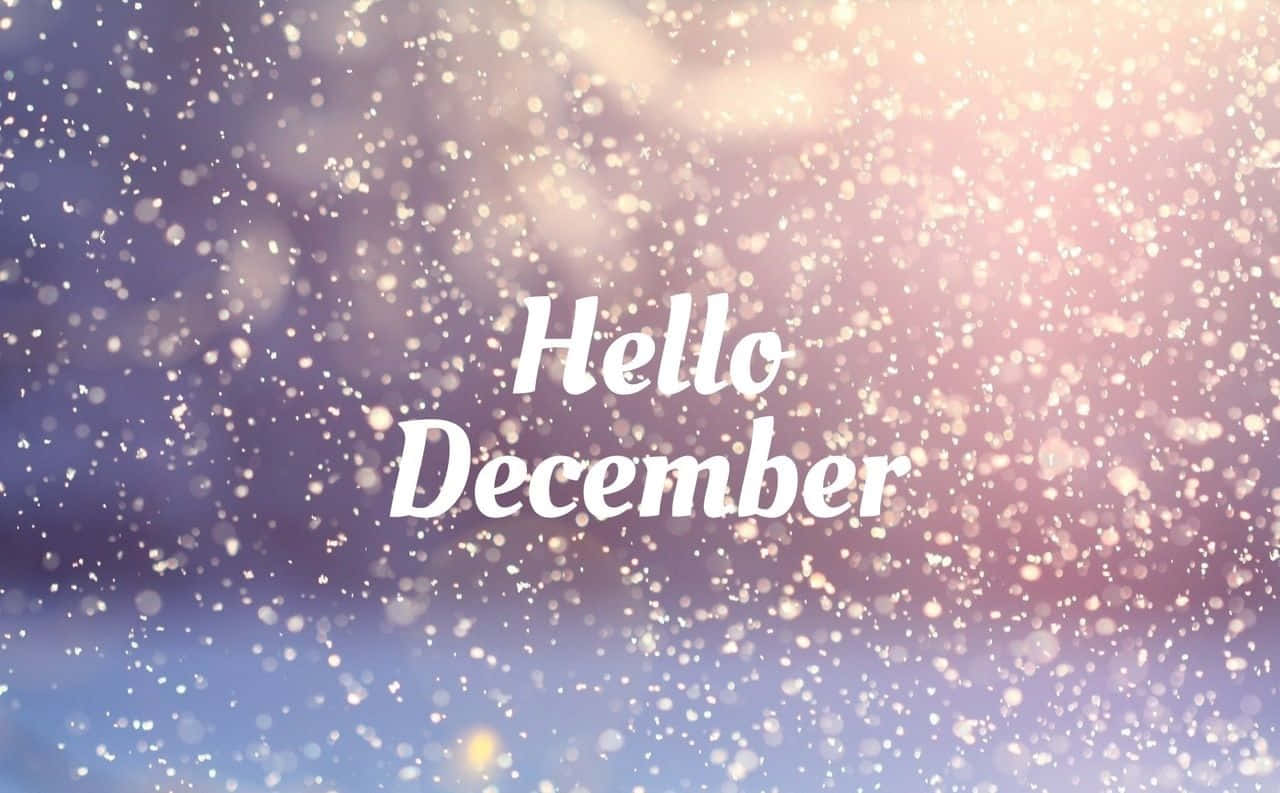 Hello December, snowy backdrop, dreamy purple pink sky, HD Desktop Wallpaper