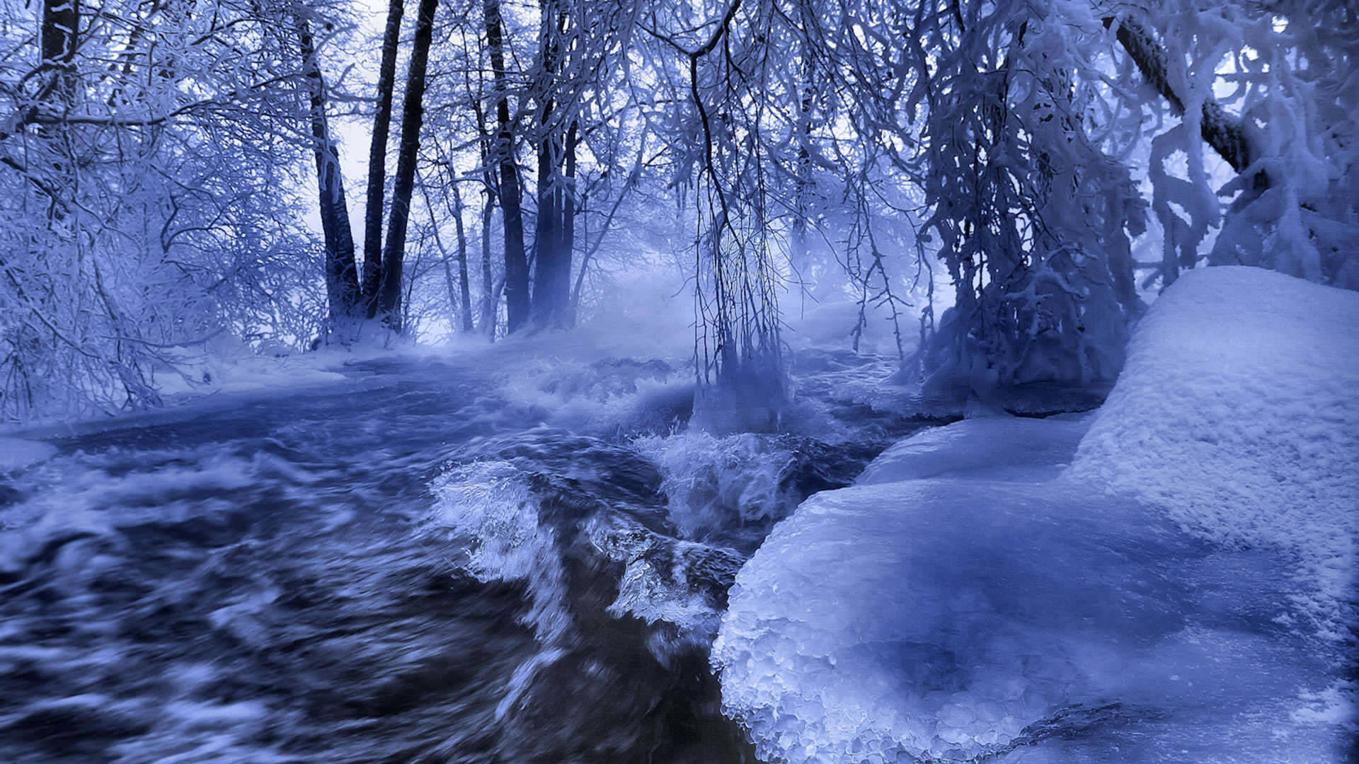 1920x1080, winter desktop, covered lake, Full HD Desktop Wallpaper