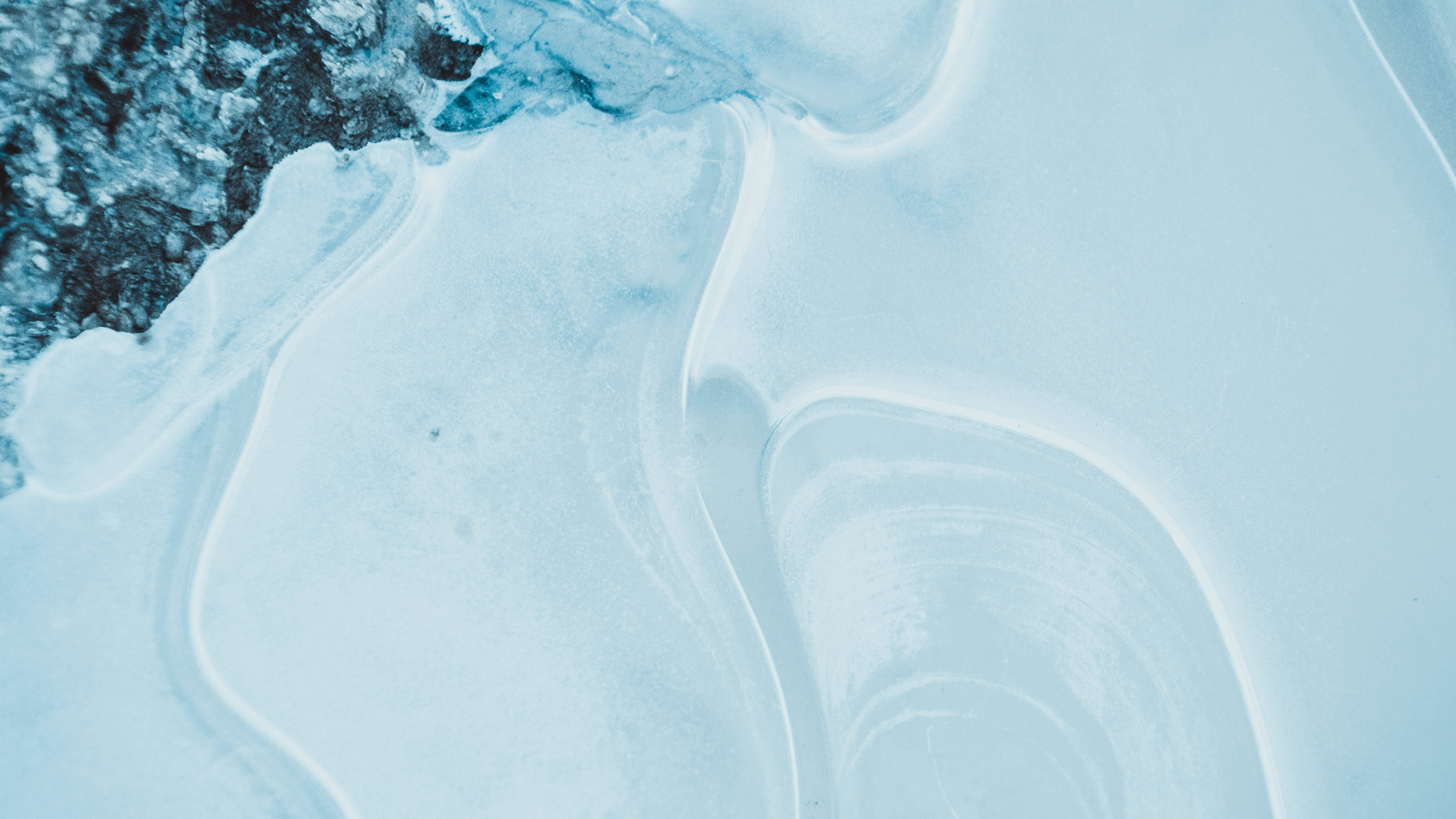 Winter Snow Blue Abstract, icy patterns, frozen surface, 5K Desktop Wallpaper