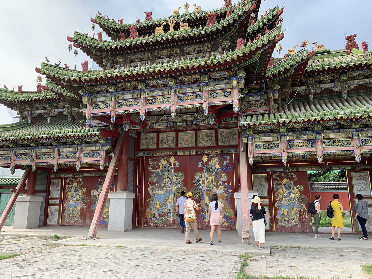 Winter Palace Of The Bogd Khan, traditional Chinese temple gate, ornate green roofs, HD Desktop Wallpaper
