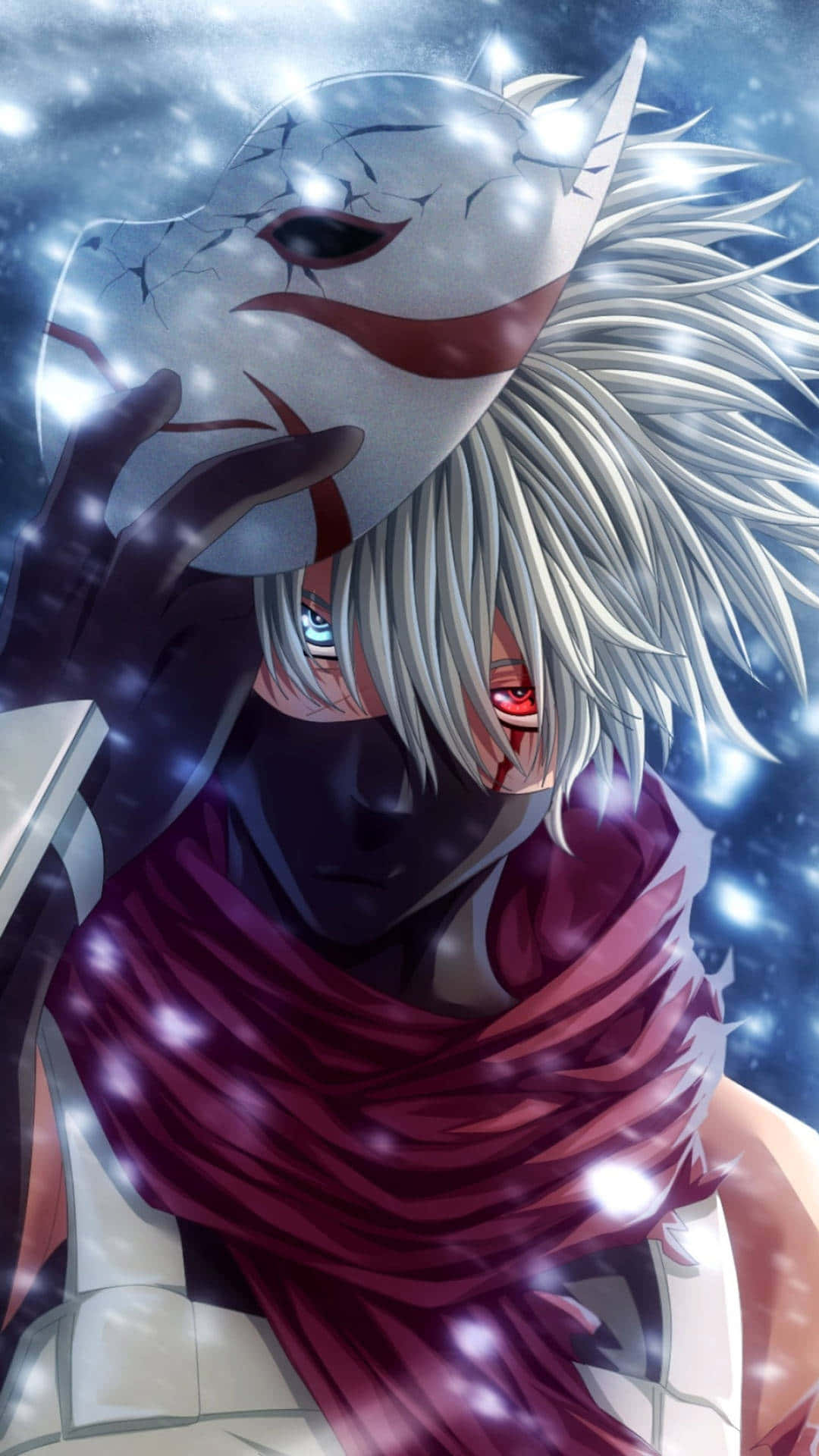 Winter Warrior, anime character, silver-haired, Full HD Phone Wallpaper