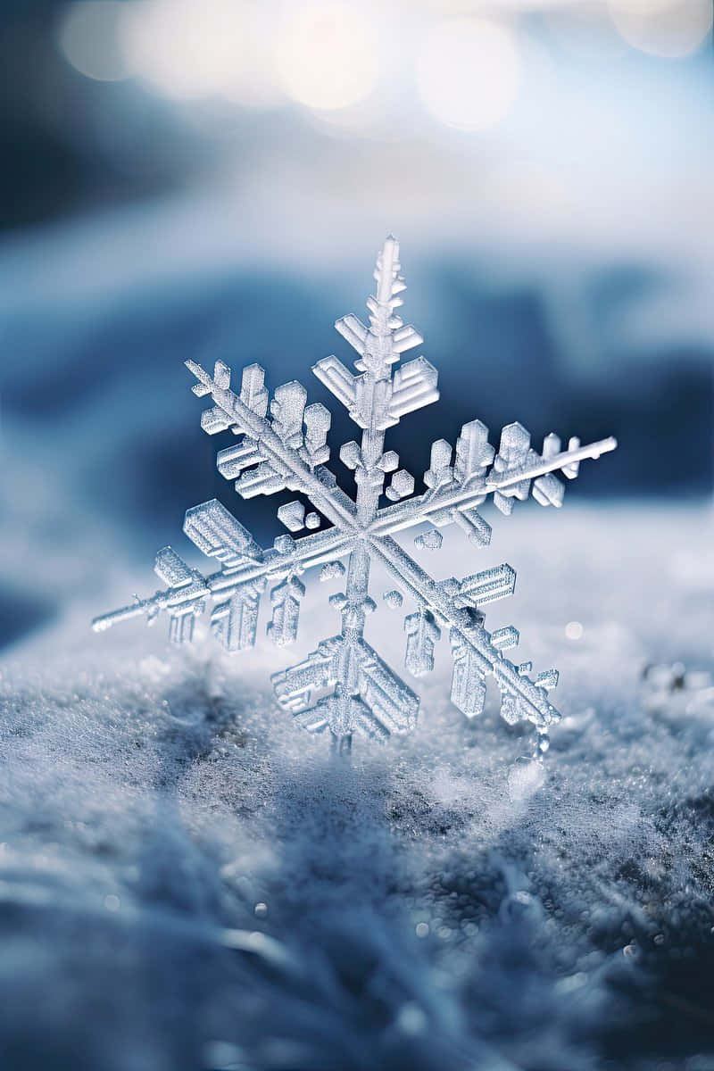 frosty snowflake, ice crystal snowflake, soft snow, SD Phone Wallpaper