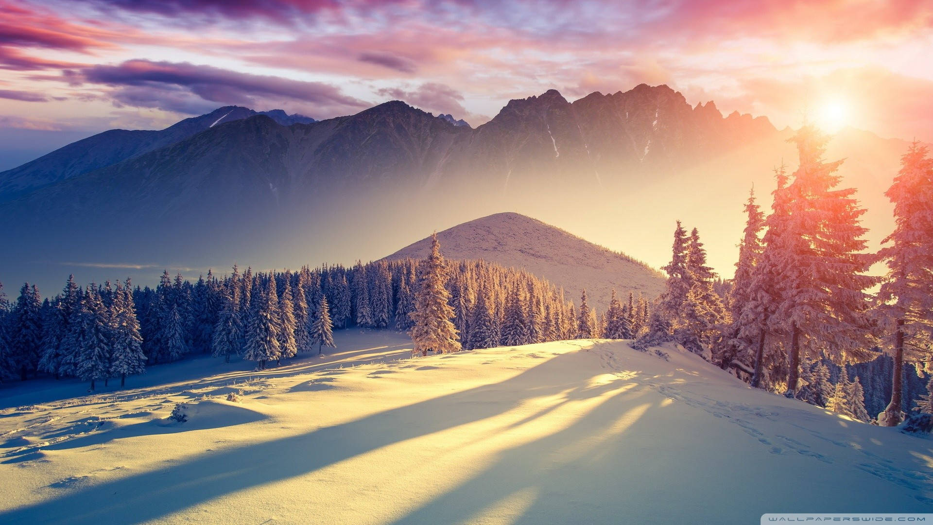1920x1080, winter desktop, snowy mountains, Full HD Desktop Wallpaper