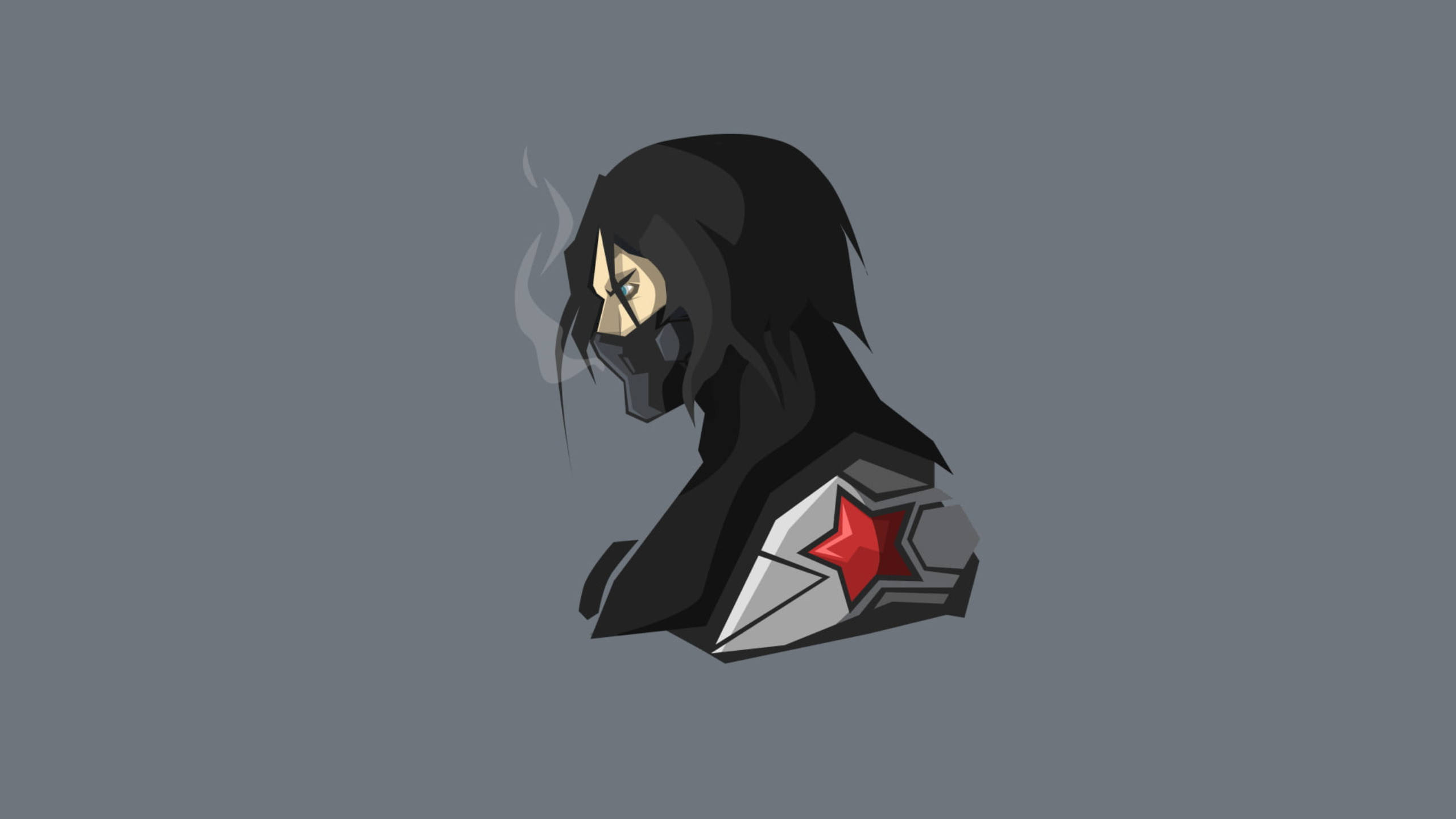 Winter Soldier, anime, black hair, 2K Desktop Wallpaper
