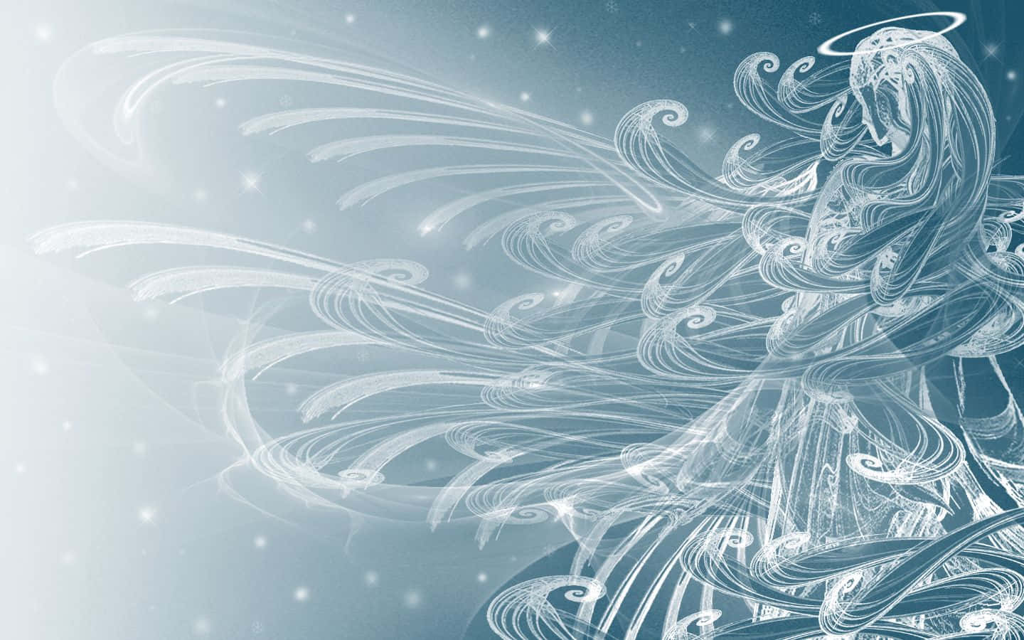 Winter Solstice, angel, halo, HD Desktop Wallpaper