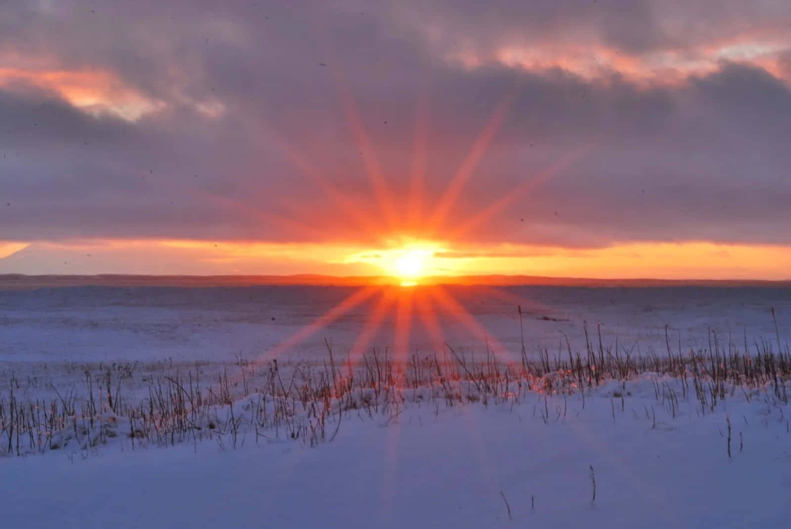 Winter Solstice, sunset, snowy tundra, HD Desktop Wallpaper