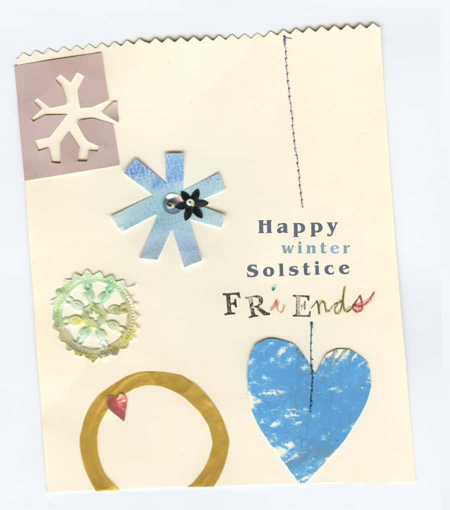 Winter Solstice, snowflakes, cream background, SD Phone Wallpaper