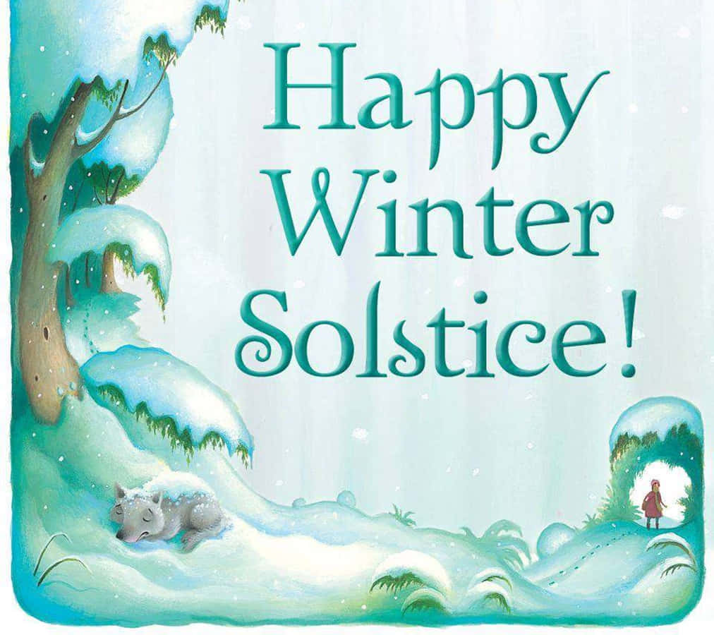 Winter Solstice, snowy winter solstice scene, sleeping wolf, SD Desktop Wallpaper