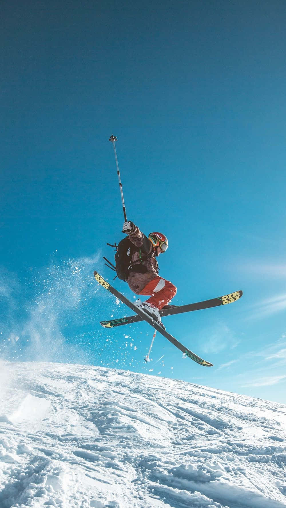 Winter Sports, sunny day, crisp blue sky, HD Phone Wallpaper