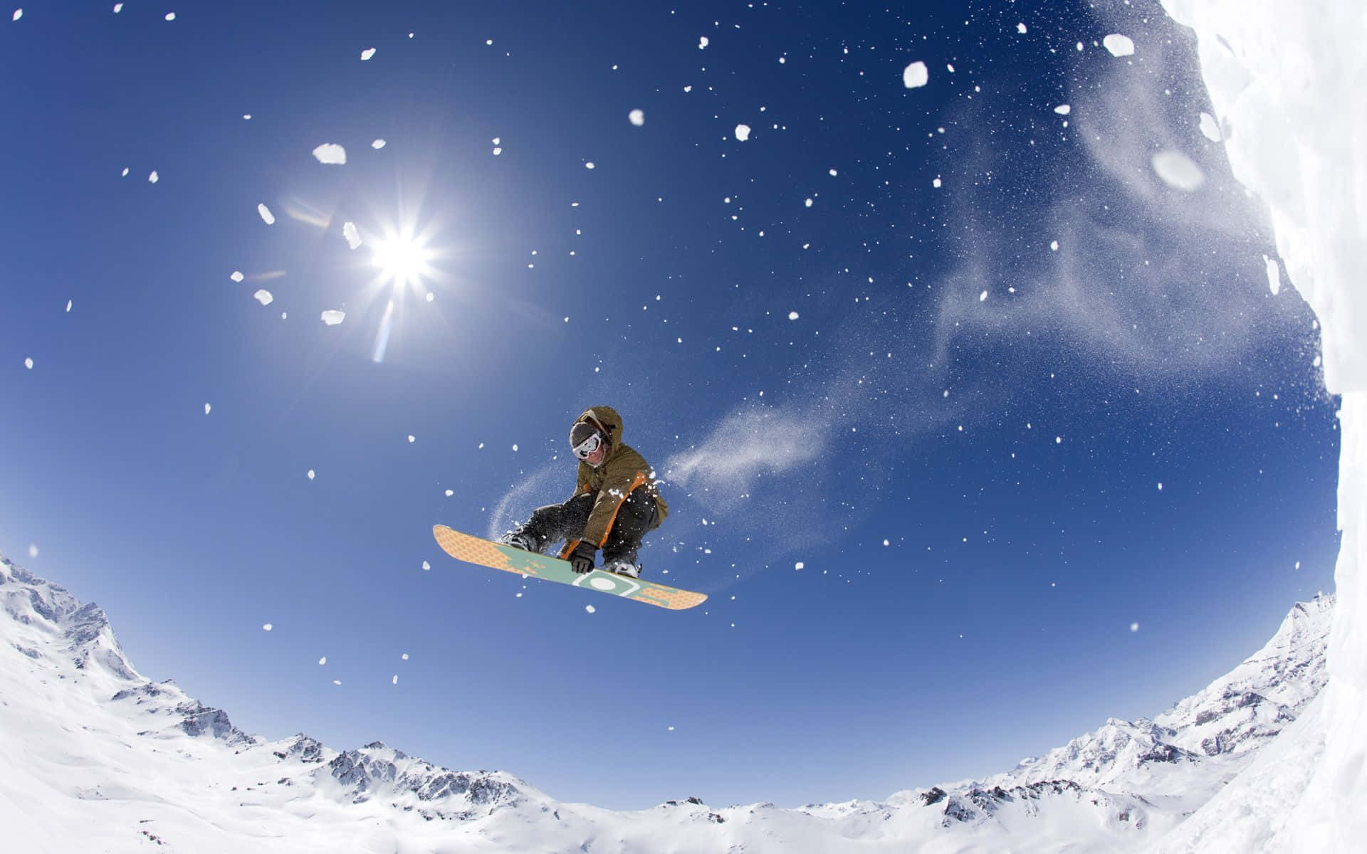 winter sports, snowboarder, crisp winter air, Full HD Desktop Wallpaper