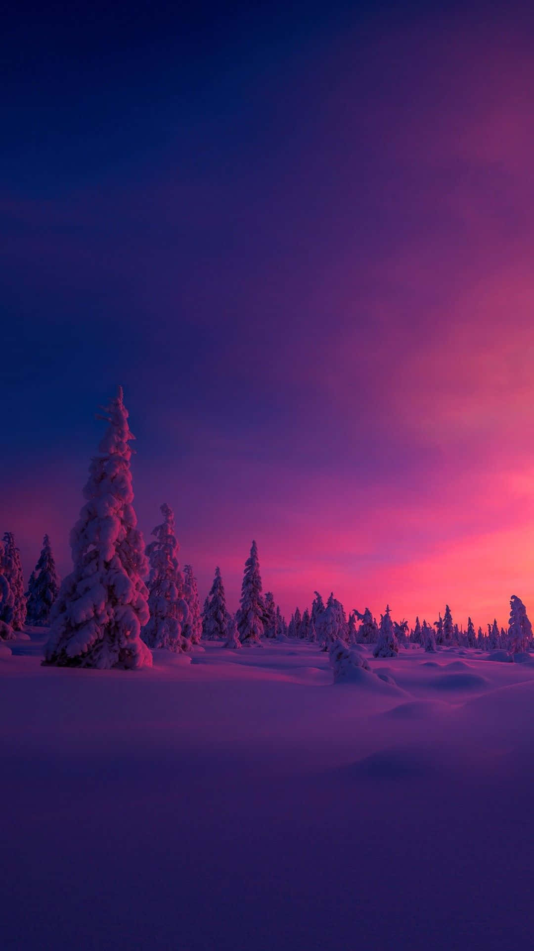 Winter Sunset, purple, pink, Full HD Phone Wallpaper