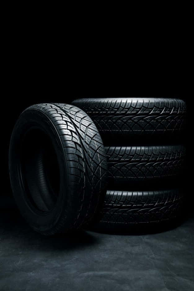 Winter Tires, black car tires, snowy ground, SD Phone Wallpaper