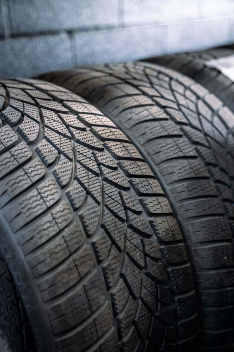 winter tires, black, snowy road, SD Phone Wallpaper