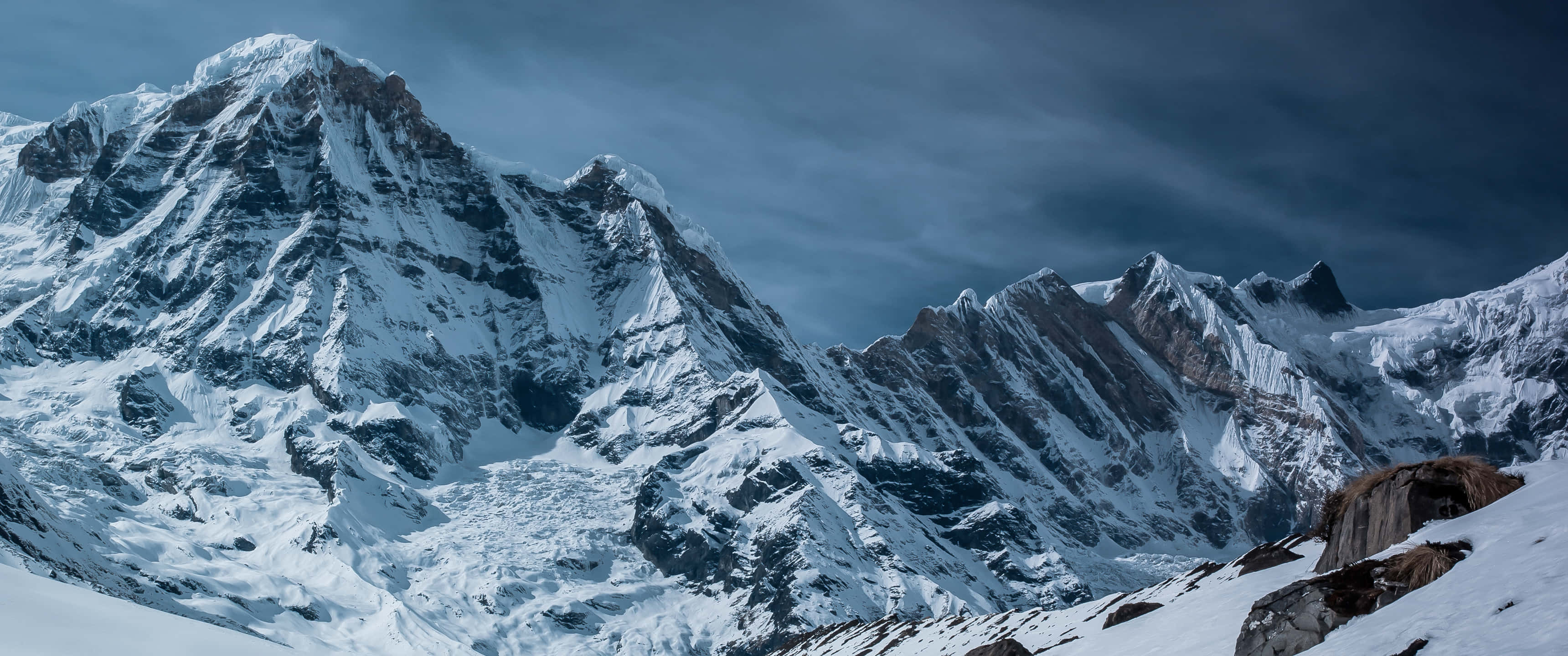 3440x1440, Winter Mountains, snow-capped mountain range, 2K Desktop Wallpaper