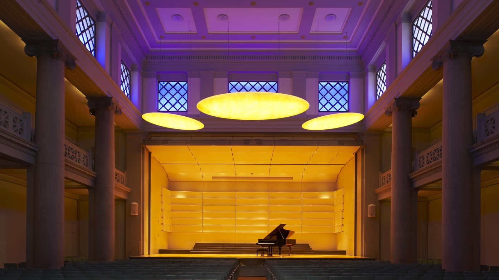 Winterthur, concert hall, classical columns, HD Desktop Wallpaper