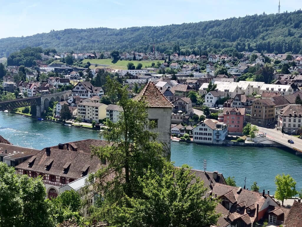 Winterthur, river, buildings, SD Desktop Wallpaper