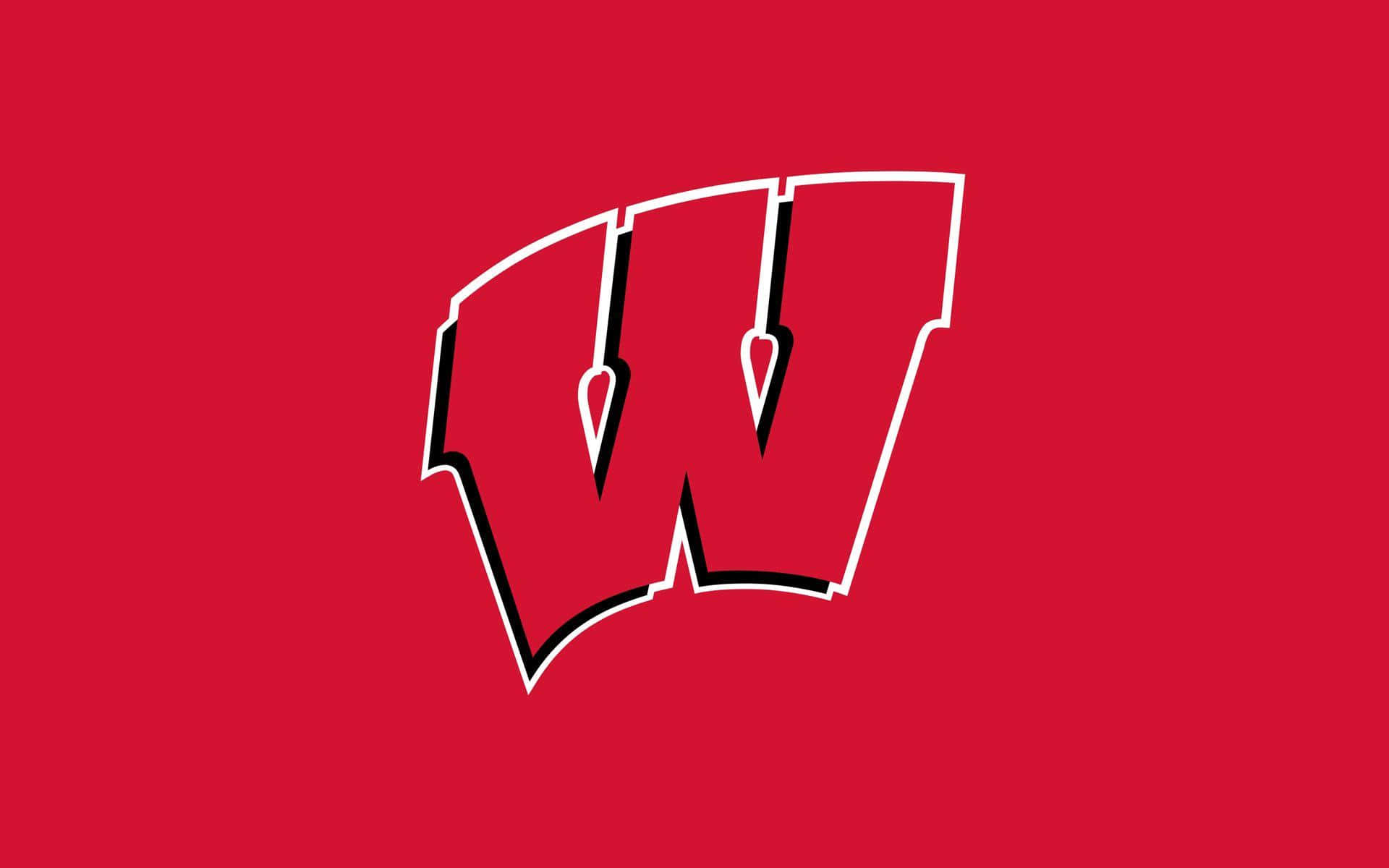 Wisconsin Badgers, W logo, red background, Full HD Desktop Wallpaper
