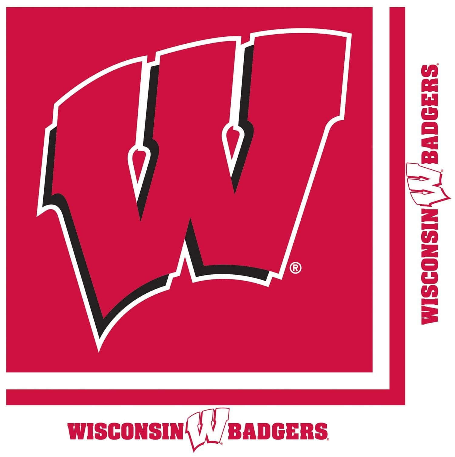 Wisconsin Badgers, red and white, logo, HD Phone Wallpaper
