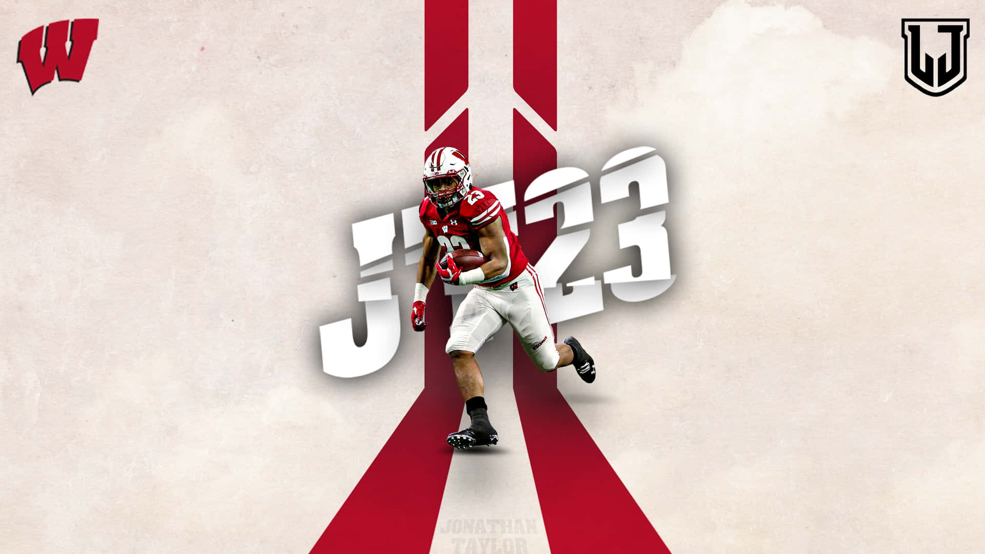 Wisconsin Badgers, red and white uniform, bold red stripes, Full HD Desktop Wallpaper