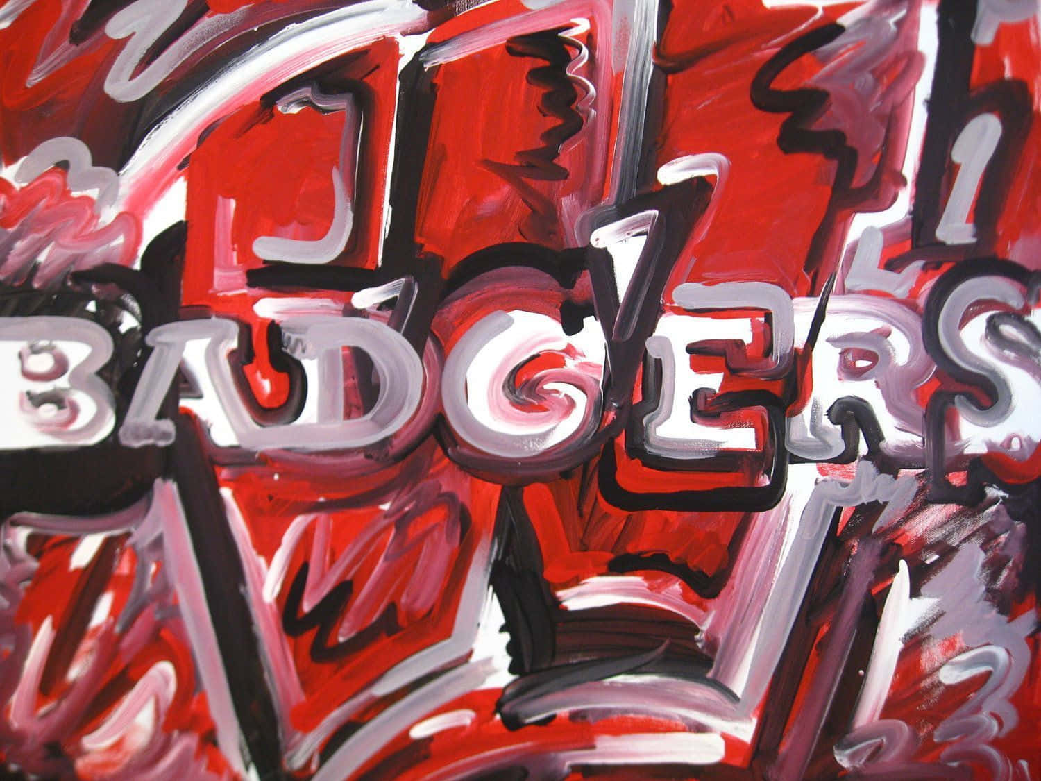 Wisconsin Badgers, BADGERS, red white and black, HD Desktop Wallpaper